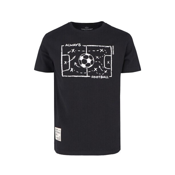 Tricou T-FOOTBALL, Volcano, Bumbac, Negru / Alb