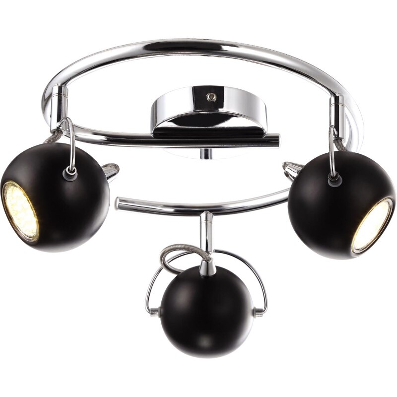 Lustra Kaja, Model LOFT K-8002 / 3G BK, Seria SALVA BLACK, 3 x GU10, Negru/Argintiu