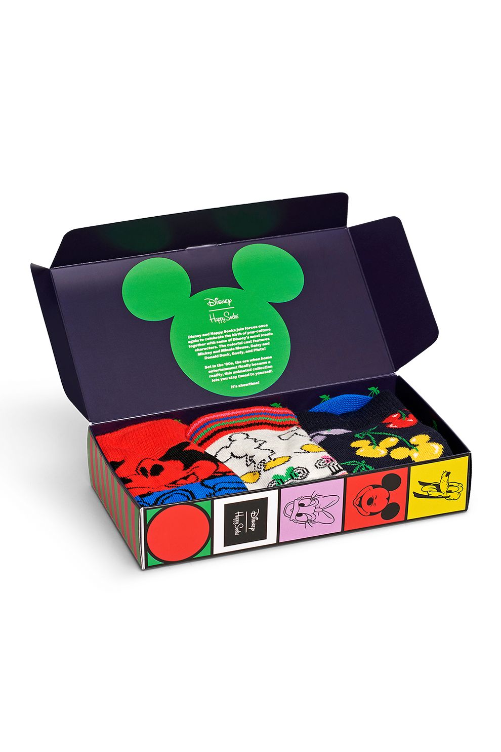 Happy Socks, Set de sosete scurte cu model cu desene, 3 perechi, Negru/Alb/Albastru