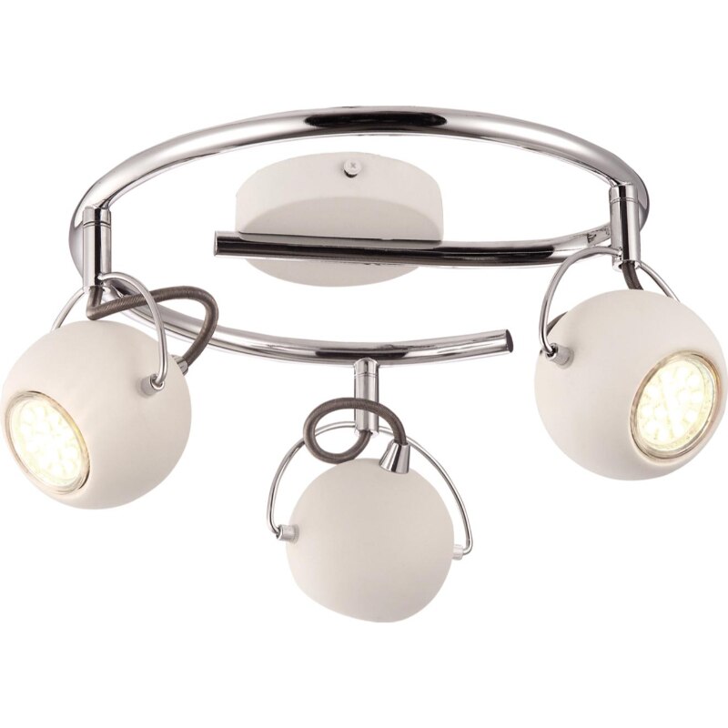 Lustra Kaja, Model Loft K-8002 / 3G WH, Seria SALVA WHITE, 3 x GU10, Alb/Argintiu