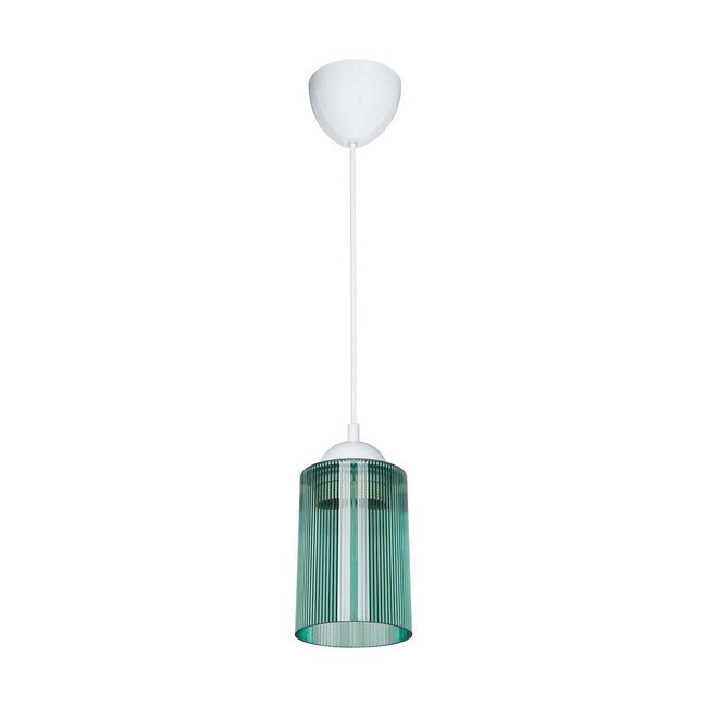 Pendul Optik, Homemania, Plastic/ABS, 10,5 x 10,5 x 67 cm, 1 x E27, 20W, Verde inchis