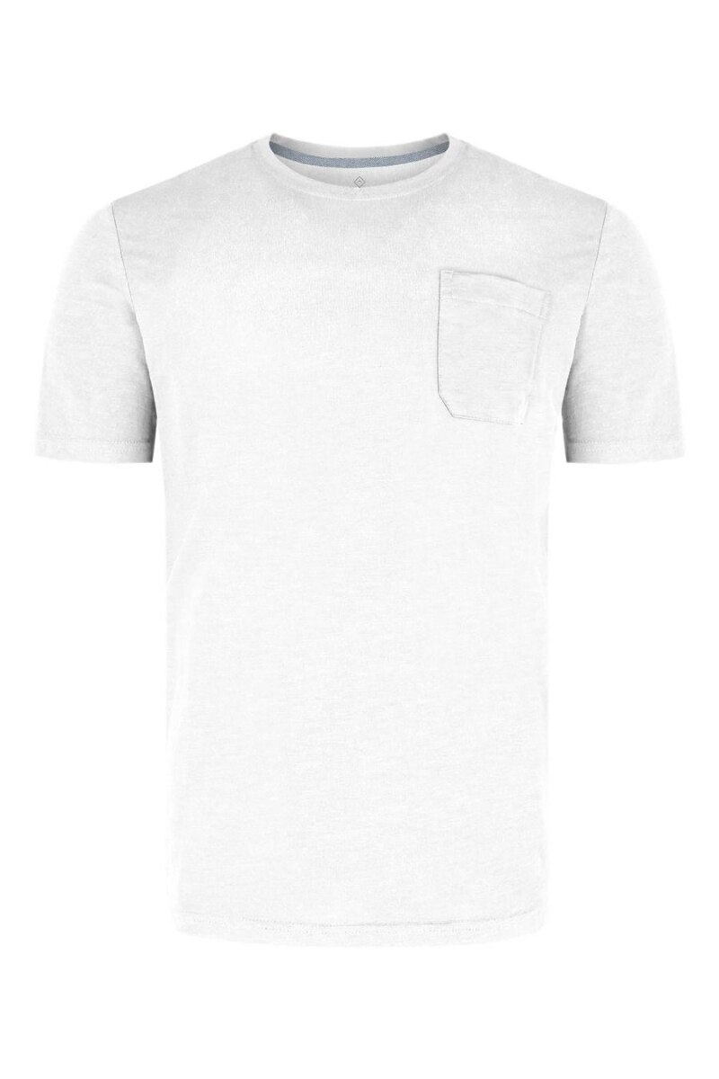 Tricou barbati Volcano T-Smith, Model buzunar, Bumbac, Alb