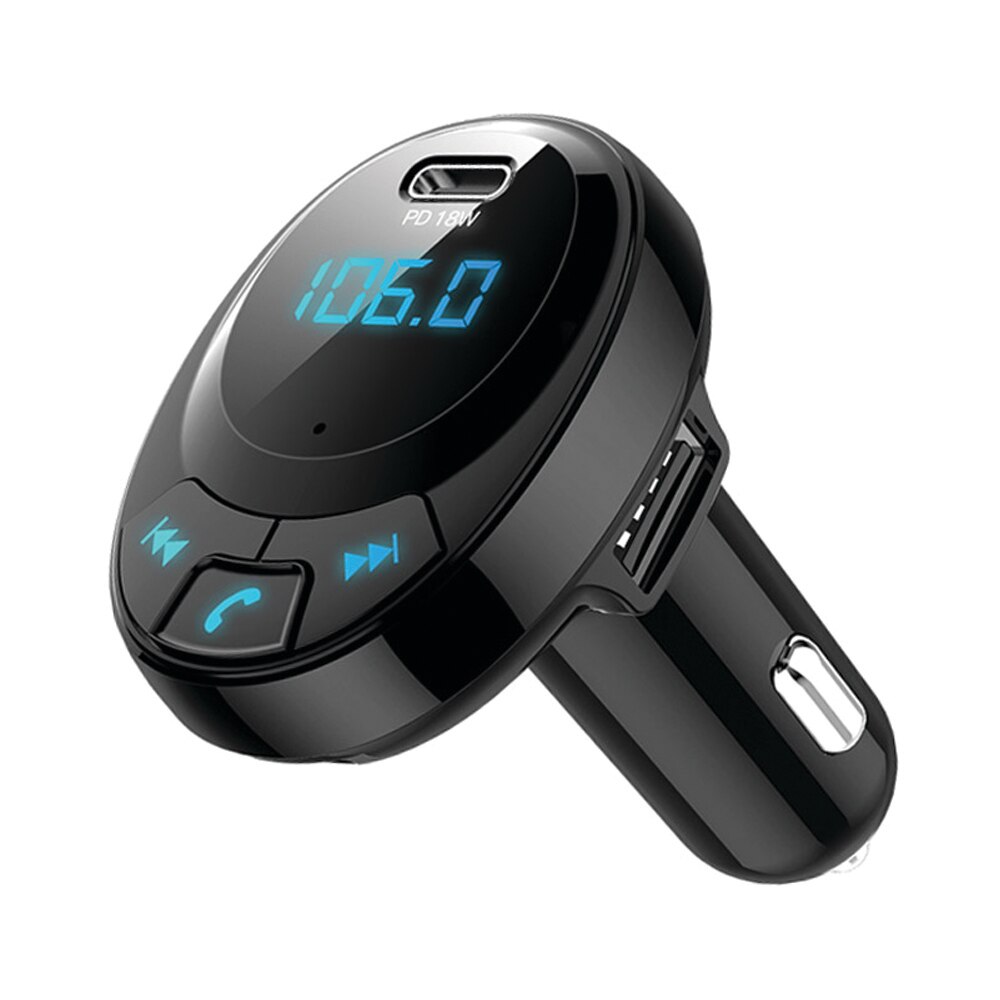 Modulator FM Bluetooth, compatibil cu 12/24V, avand Port USB si Slot micro SD si incarcare rapida PW 18W