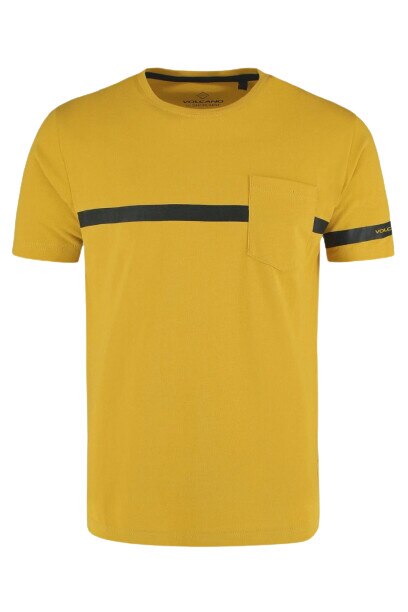 Tricou T-EPIC, Volcano, Bumbac, Galben/Negru