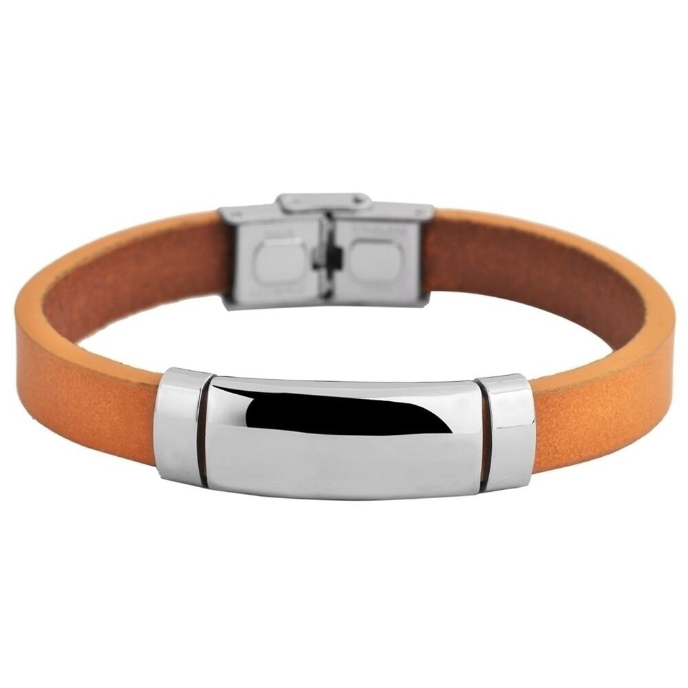 Bratara din piele si inox AKZENT