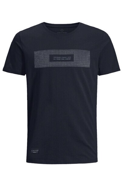 Tricou cu maneca scurta barbati Volcano T-Striped 2, Imprimeu text, Bumbac, Grafit, L