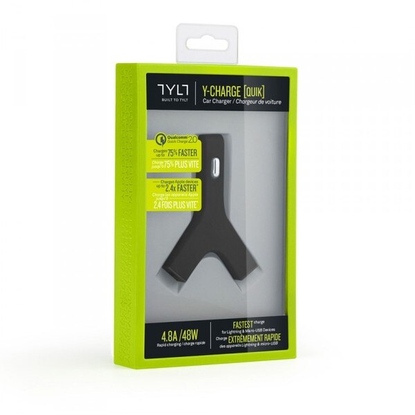 Incarcator Auto Rapid TYLT Y-CHARGE Quick Charger 2x USB, 4800 mAh - Black