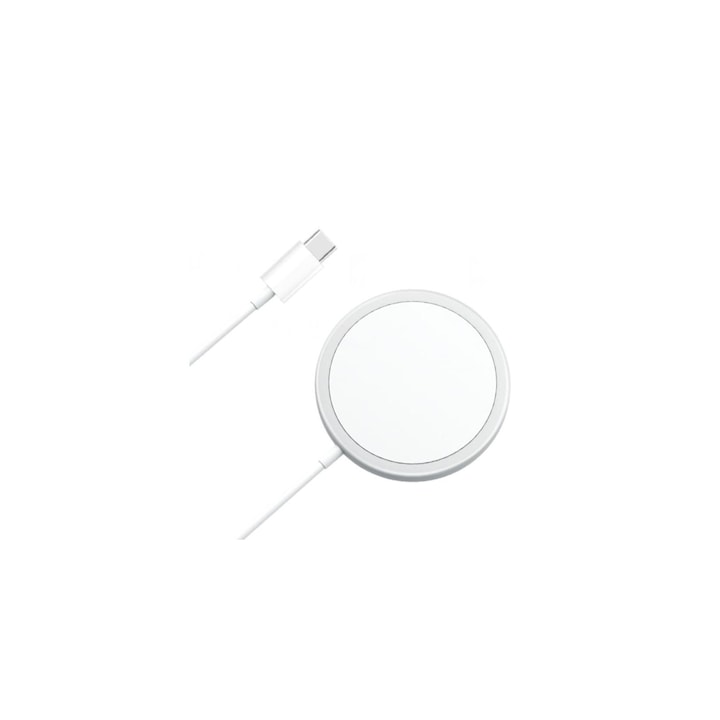 Магнитно безжично зарядно, съвместимо, за, iPhone12, 12Pro, 12 Pro Max, 12 Mini, бяло, Aisha Store