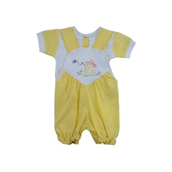 Compleu 2 piese de vara pentru fete Pifou 40-46G, Galben 66-70 cm Compleu 2 piese de vara pentru fete Pifou 40-46G, Galben 66-70 cm