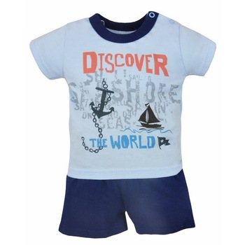 Compleu 2 piese de vara pentru baieti Koala Discover 3002B1, Bleumarin 74 CM Compleu 2 piese de vara pentru baieti Koala Discover 3002B1, Bleumarin 74 CM