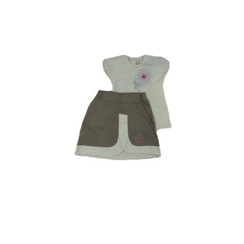 Compleu 2 piese de vara pentru fete Koala Pralinka 04-097, Crem 80 cm Compleu 2 piese de vara pentru fete Koala Pralinka 04-097, Crem 80 cm