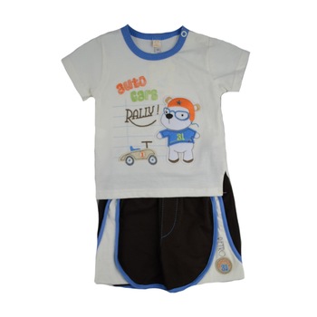 Compleu 2 piese de vara pentru baieti Koala Formula 04-037, Crem 68 cm Compleu 2 piese de vara pentru baieti Koala Formula 04-037, Crem 68 cm