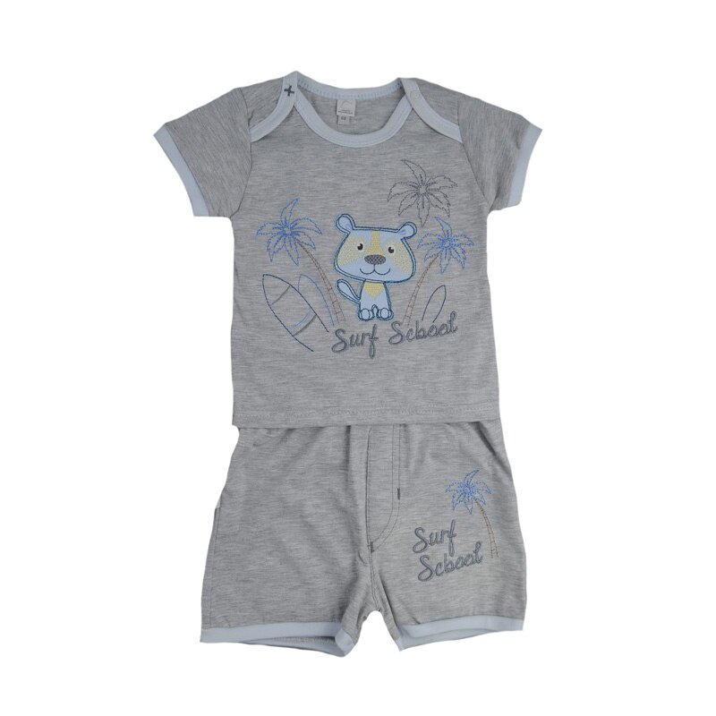 Compleu 2 piese de vara pentru baieti Koala Surfing 2466G, Gri