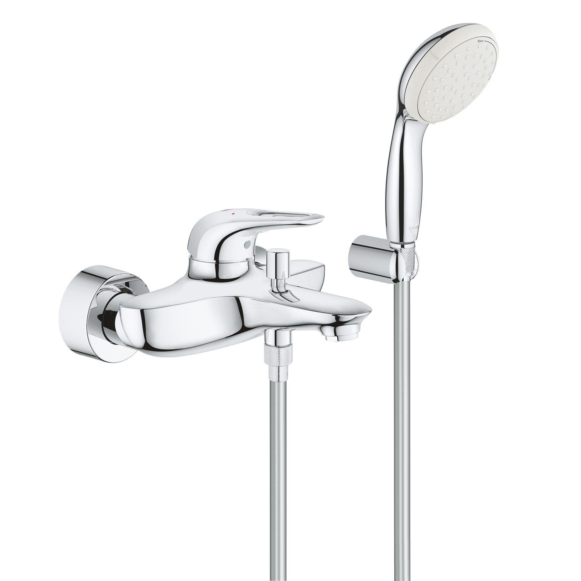 Set baterie cada Grohe Eurostyle 3359230A, monocomanda, diverter, para dus, crom