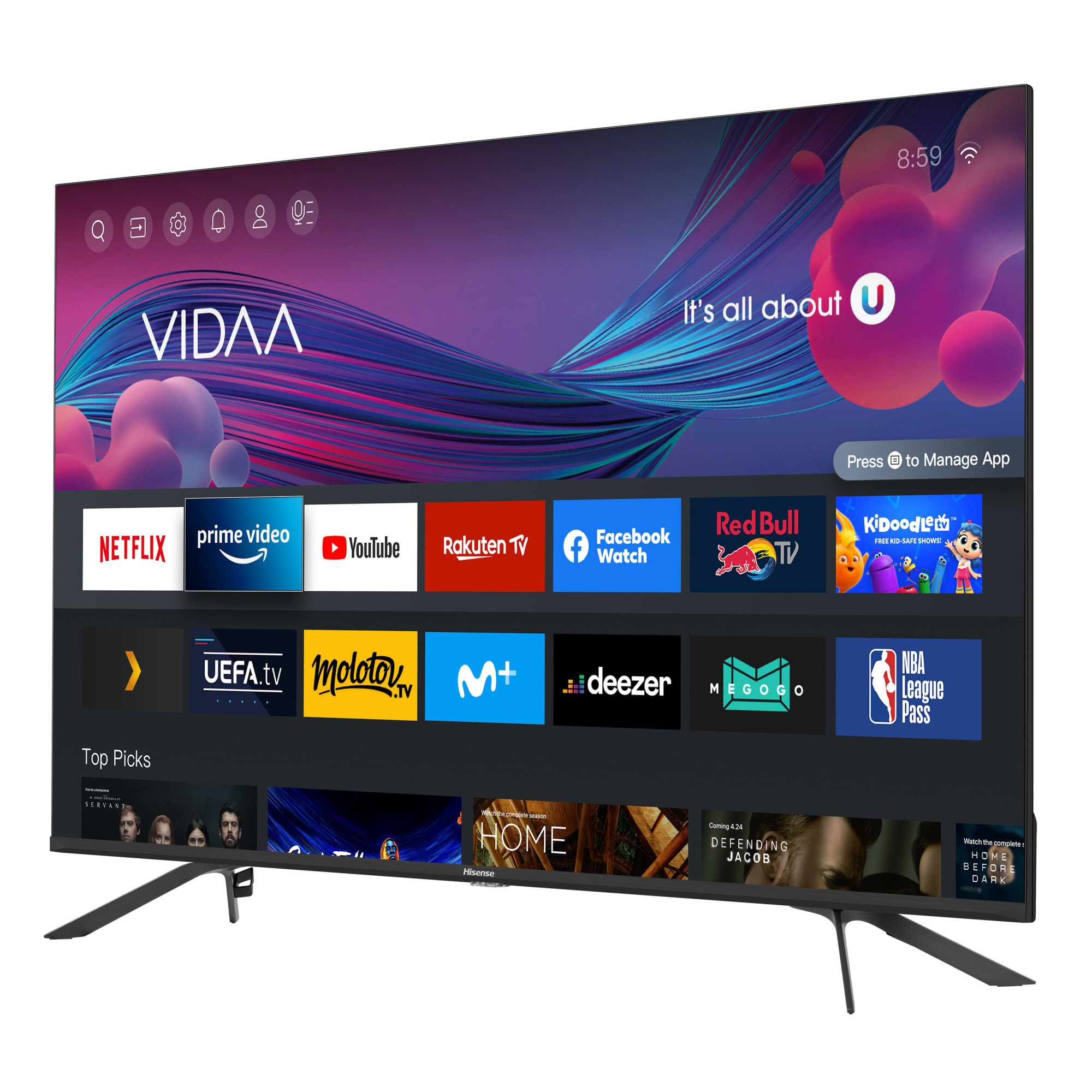 Televizor LED Smart HISENSE 50E76GQ, 4K Ultra HD, 127 cm, Clasa G, Negru