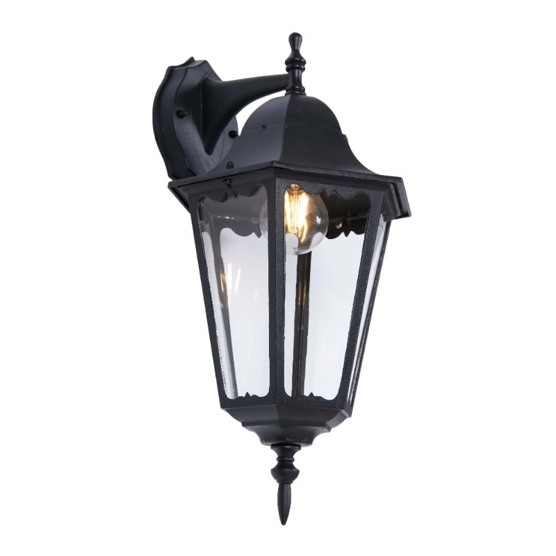 Aplica de exterior tip felinar Kaja Lozana, 1xE27, 44cm, Negru