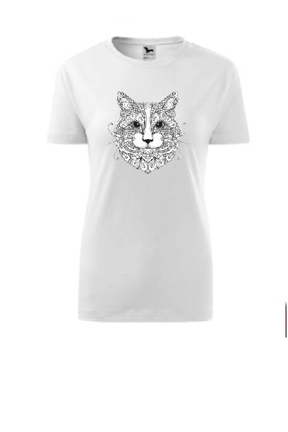 Tricou personalizat Cat, alb, marime XL