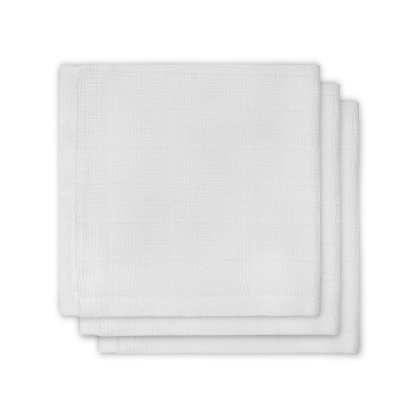 Set 3 batiste Jollein, 30x30cm, alb