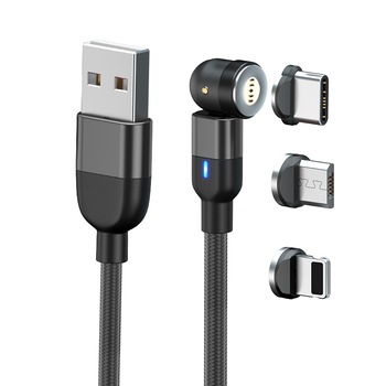 Cablu de date si incarcare rapida magnetic 540, A17-2M-BLK , 3in1 USB-C, Micro-USB, Lightning, Freya 3.0 A , 2M Led , Fast Charge , Negru Cablu de date si incarcare rapida magnetic 540, A17-2M-BLK , 3in1 USB-C, Micro-USB, Lightning, Freya 3.0 A , 2M Led , Fast Charge , Negru