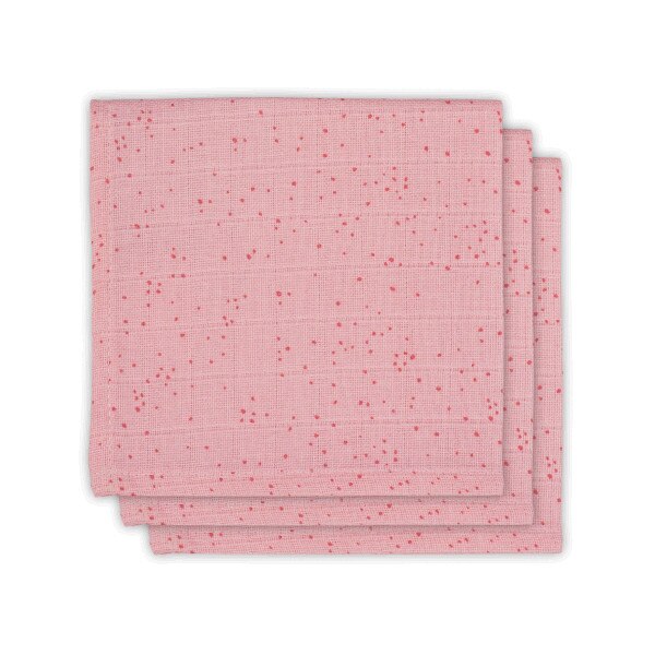 Set 3 batiste Jollein Dots, 31x31cm, roz
