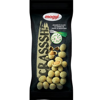 Arahide in aluat cu aroma de smantana si ceapa Crasssh! Mogyi, 60G Arahide in aluat cu aroma de smantana si ceapa Crasssh! Mogyi, 60G