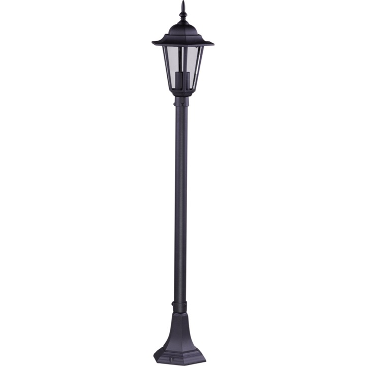 Stalp iluminat exterior Kaja Standard, 1xE27, 112cm, Negru