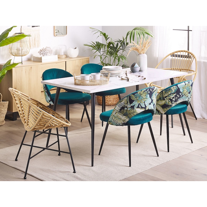 Kék bársony étkezőszék kétdarabos szettben VIVIAN