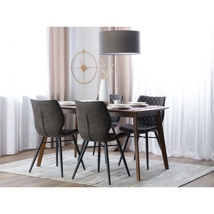 Stílusos Szürke Színű Szövet Étkezőszék Kétdarabos Szettben Elegáns