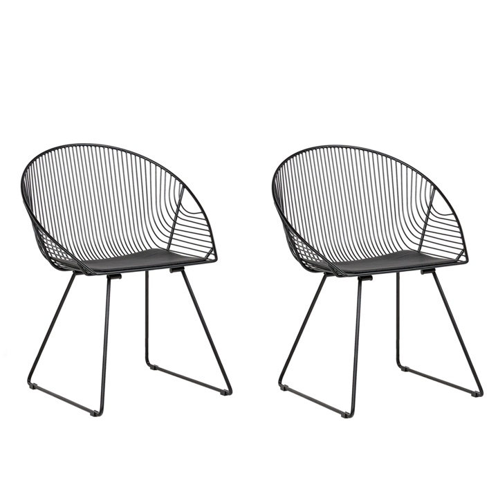 AURORA Modern szék 2 darabos szettben fekete színben