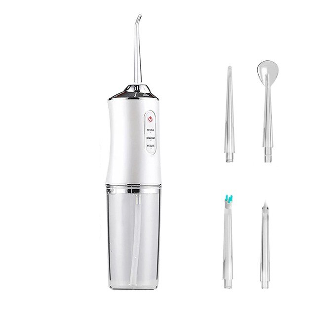 Irigator oral fara fir, USB, 4 duze, Reincarcabil, 240 ml, Impermeabil IPX7, Alb