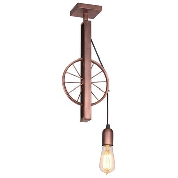 Lustra Pav, Homemania, Metal, 18 x 10 x 45 cm, 1 x E27, 60W, Cupru Lustra Pav, Homemania, Metal, 18 x 10 x 45 cm, 1 x E27, 60W, Cupru