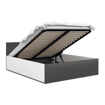 Pat rabatabil Eurotel, TIVOLI, 90x200 cm, Saltea inclusa, MDF, Alb/Gri Pat rabatabil Eurotel, TIVOLI, 90x200 cm, Saltea inclusa, MDF, Alb/Gri