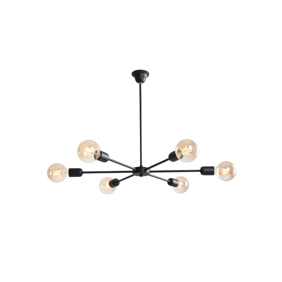 Lustra Pavonis, Homemania, Metal, 69 x 69 x 54 cm, 6 x E27, 40W, Negru