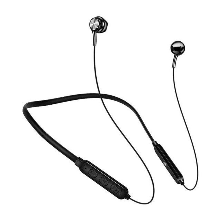 Спортни слушалки MRG MG03, С лента за врата, Bluetooth, Хендсфри, Черни