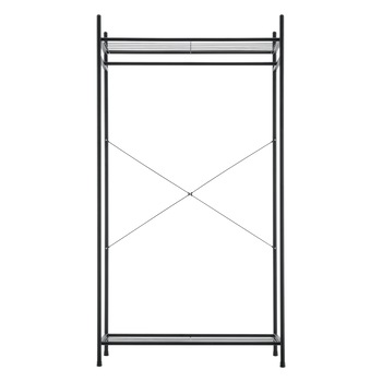 Dulap haine Model 5, en.casa, 150 x 80 x 40 cm, otel, 45 Kg, negru cu 1 bara si 2 rafturi Dulap haine Model 5, en.casa, 150 x 80 x 40 cm, otel, 45 Kg, negru cu 1 bara si 2 rafturi