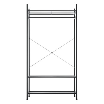 Dulap haine Model 4, en.casa, 150 x 80 x 40 cm, otel, 60 Kg, negru cu 1 bara si 3 rafturi Dulap haine Model 4, en.casa, 150 x 80 x 40 cm, otel, 60 Kg, negru cu 1 bara si 3 rafturi