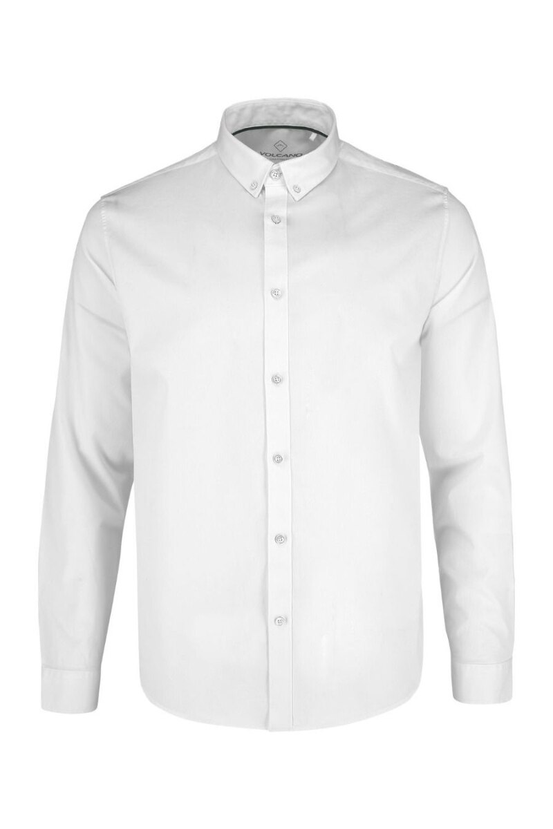 Camasa cu maneca lunga Volcano K-Uplo, Bumbac, Alb