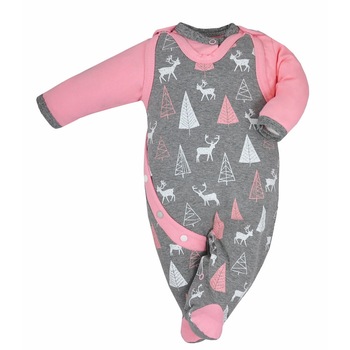 Set 2 piese salopeta si bluza pentru fete Koala Jelonek 05-276G1, Gri 68 cm Set 2 piese salopeta si bluza pentru fete Koala Jelonek 05-276G1, Gri 68 cm