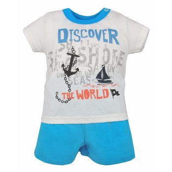 Compleu 2 piese de vara pentru baieti Koala Discover 3002T1, Turcoaz 74 CM Compleu 2 piese de vara pentru baieti Koala Discover 3002T1, Turcoaz 74 CM