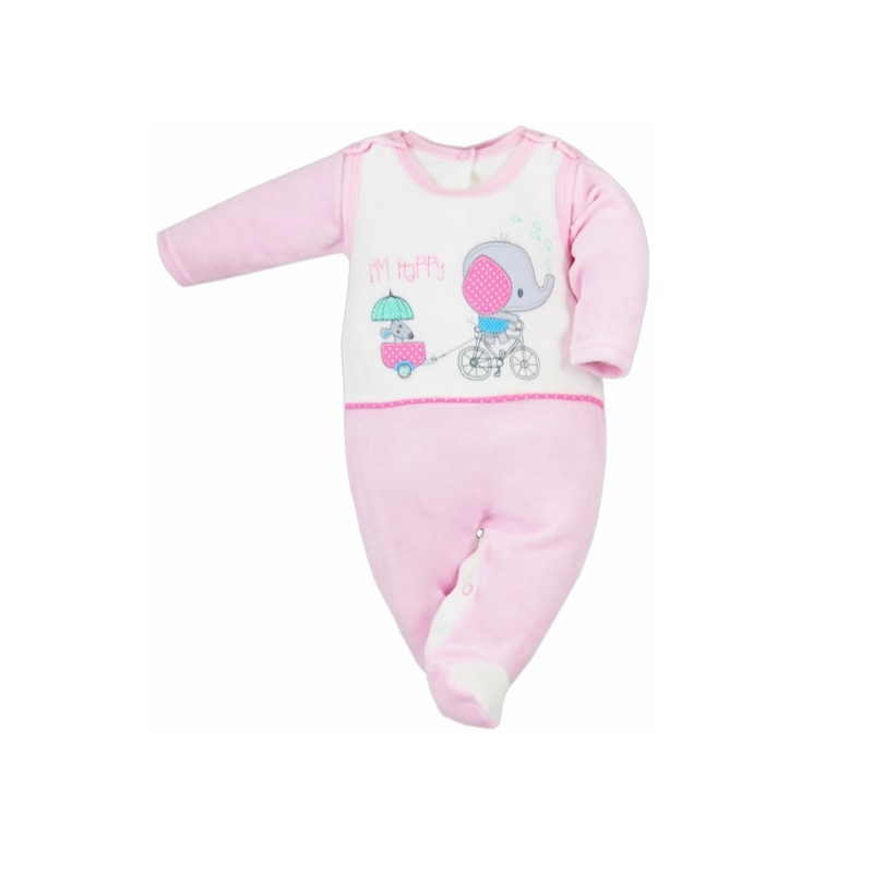 Compleu 2 piese salopeta si bluza pentru fete Koala 3564-R, Roz 80 cm