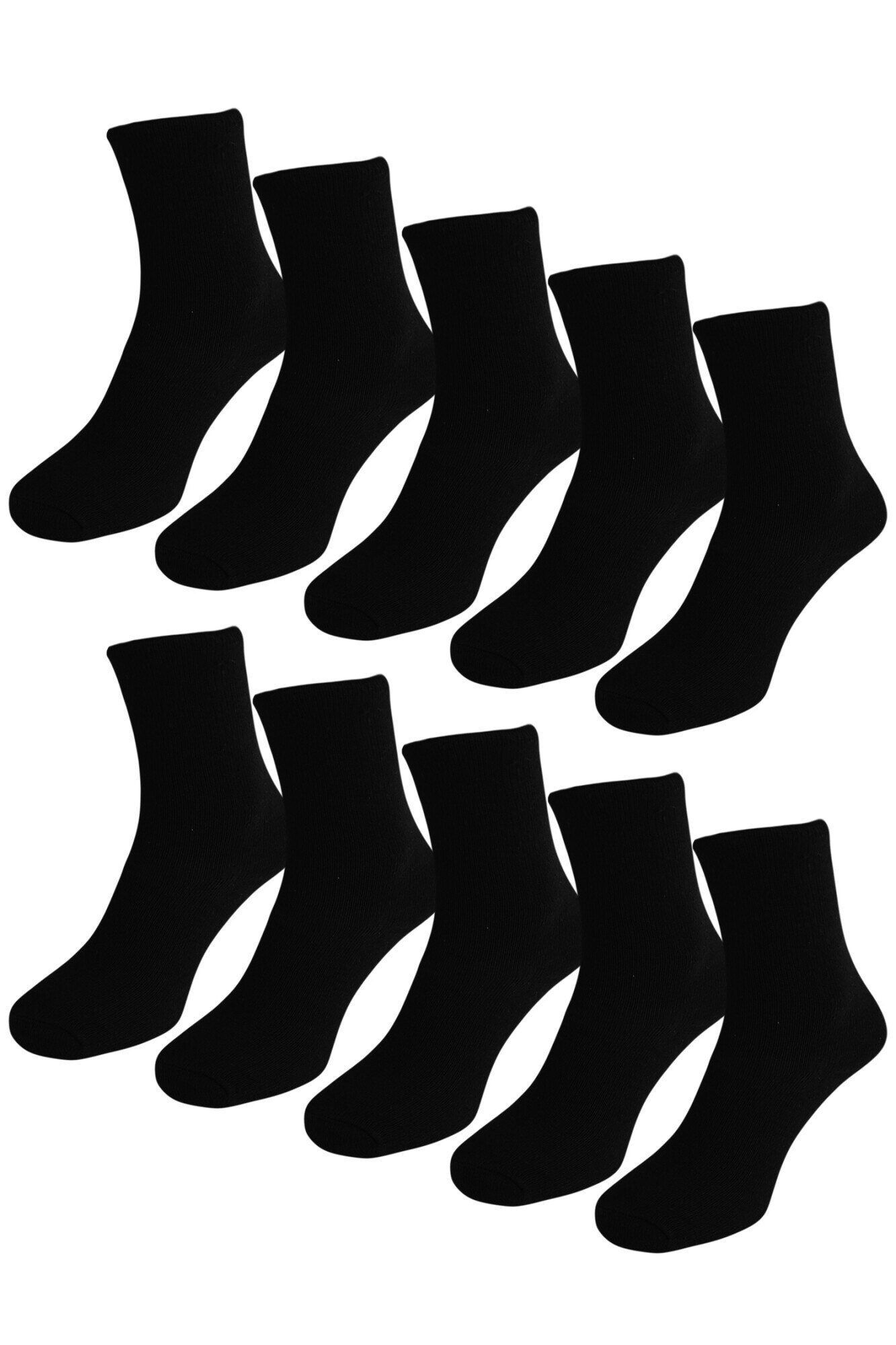 Set 10 sosete, Bumbac, Negru