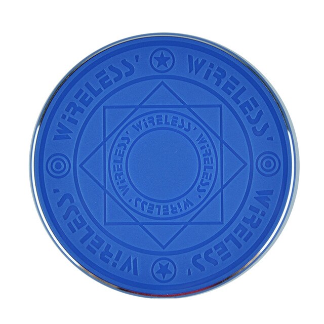 Incarcator Wireless pentagrama fast charge cu lumini de prezenta, culoarea Albastru