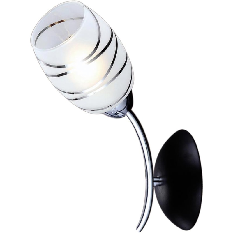 Aplica Kaja Xena, Galmour stil, 1 x E14, 40W, 29cm, Alb/Negru + Chrome