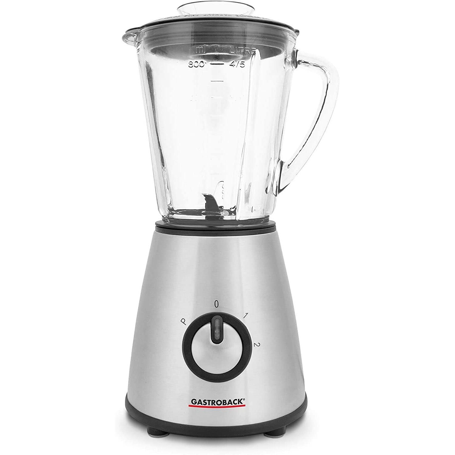Blender de masa Gastroback 40897, Putere 500W, 2 trepte de viteza + Impuls, Capacitate 1 l, Baza anti-alunecare, Blocare de siguranta, Argintiu