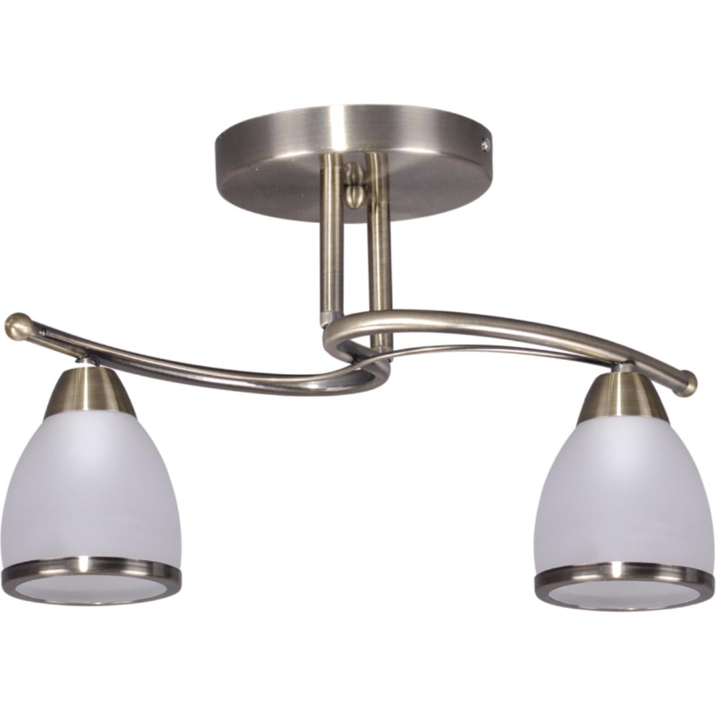 Plafoniera Kaja Samira, 2xE14, 40W, Argintiu/Alb