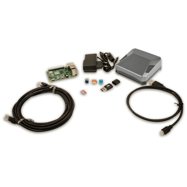 Комплект Raspberry PI 4 модел B, 8 GB Combo, Argon ONE M.2 NVMe кутия, разширителна платка, 64 GB карта