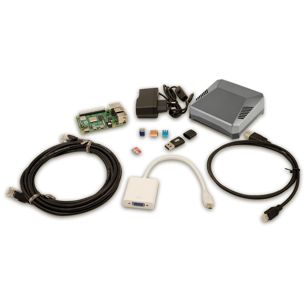 Kit Raspberry PI 4 model B, 8 GB Combo, Argon ONE M.2 Case, Expansion Board, card 64 GB