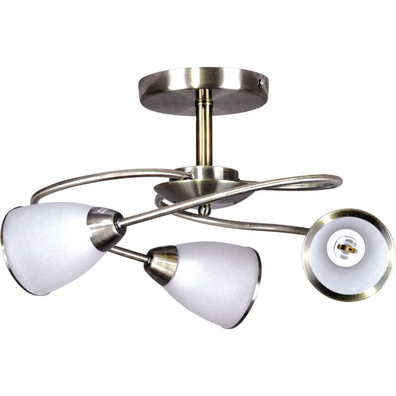 Plafoniera Kaja Plato, 3xE14, 40W, Auriu/Alb