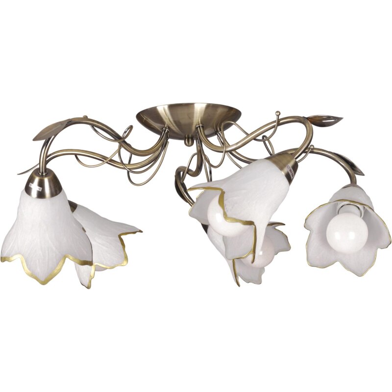 Plafoniera Kaja Semi, 5xE27, 40W, Auriu/Alb