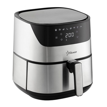 Friteuza digitala fara ulei XXL STARCREST SFR-5000X, 2000 W, 5 litri, Termostat 80 - 200 °C, 8 programe predefinite, Inox Friteuza digitala fara ulei XXL STARCREST SFR-5000X, 2000 W, 5 litri, Termostat 80 - 200 °C, 8 programe predefinite, Inox